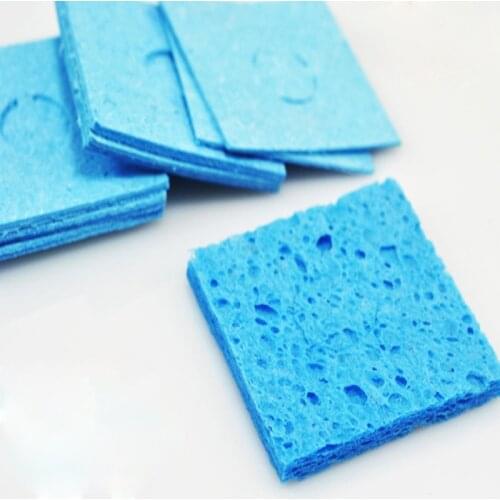 Free shipping 50pcs/lot 60mm*60mm High quality high temperature Blue Cleaning Sponge for Soldering Solder Iron tip