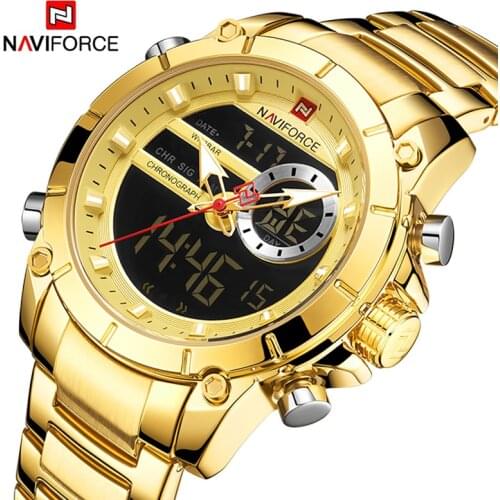 NAVIFORCE Mens Watches Luxury Business Watches Military Sport Digital Chronograph Quartz Wristwatch Male Waterproof Analog Clock