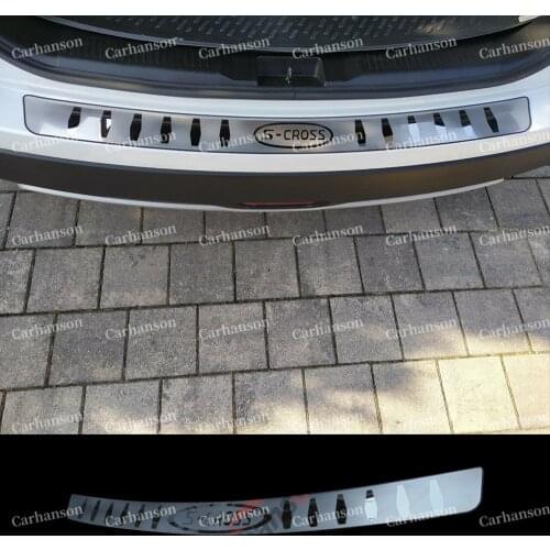 For suzuki SX4 Scross Car AccessoriesTrunk Trim Door Sill Rear Bumper Protector Cover Stainless Steel Styling Sticker 2014-2022