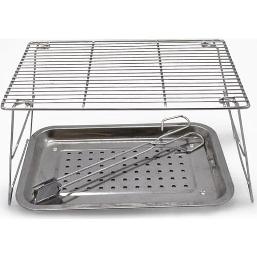 Barbeque Grill Outdoor Portable Removable Quick Assembly Mini BBQ Grill Campfire Grill Rack For Camping Hiking Picnics