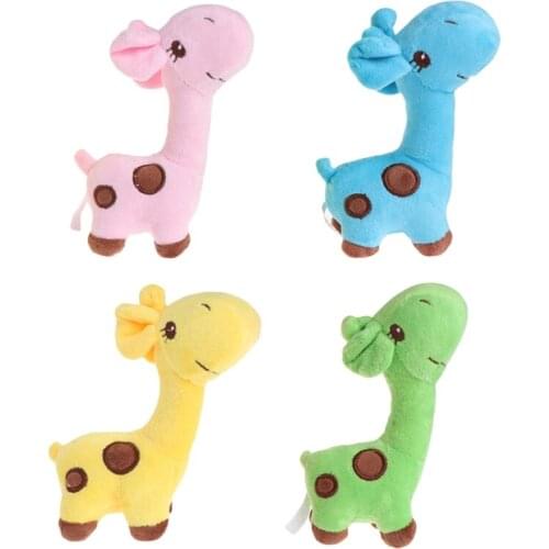Pet Toy Plush Squeaky Deer 4 Color Cute Dog Puppy Cat Soft Chew Sound Play Funny Y4QA