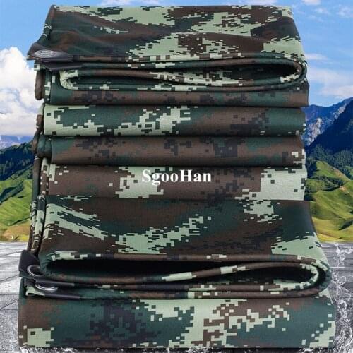 Camo Canvas PVC Coated Banner Tarpaulin Rainproof Cloth Shade Sail Dog House Shed Truck Canopys Waterproof Cloth Outdoor Awning