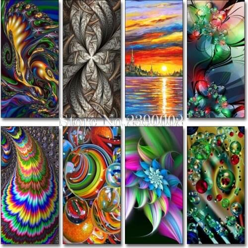 Sky And Sea Oil Painting Diamond Embroidery 5D DIY Diamond Painting Colourful Abstract Painting Full Rhinestone Cross Stitch