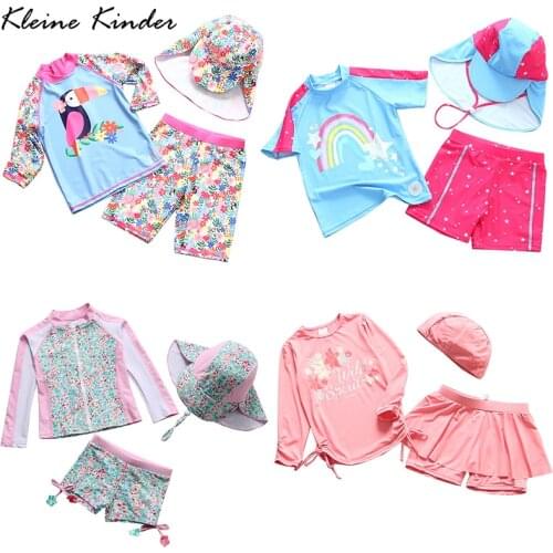 Bathing Suit Girls Long Sleeve Rashguard for Children UV Protection Swimming Trunks for Girl Swimsuit Kids Beach Wear 12 Years