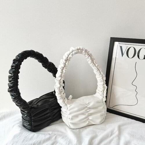 New Personality Women Fold Handbag Soft Messenger Bag Lady Leather Shoulder Bag Small Mini Tote Bag Girls Daily Coin Purse Bag