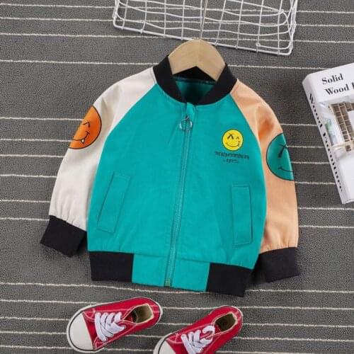 New Spring Autumn Unisex Childrens Clothing Kids Jacket Zipper Long Sleeve Patchwork Top Boys Coats Baby Girls Jacket 0-5 Years