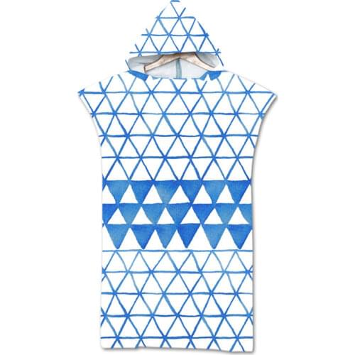 New Marine geometry Towel Adult Microfiber Dressing Robe Hooded Bath Towel Swimming Surfing Beachwear