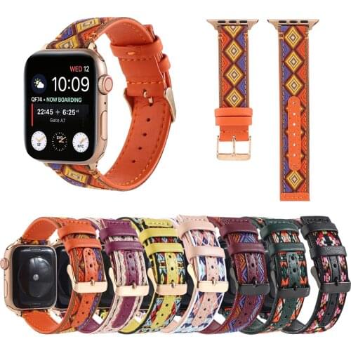 Apple watchband new nylon leather strap 38mm 40mm Iwatch 42mm 44mm Se / 6 / 5 / 4 / 3 / 2 / 1 apple watch Nylon Leather Strap
