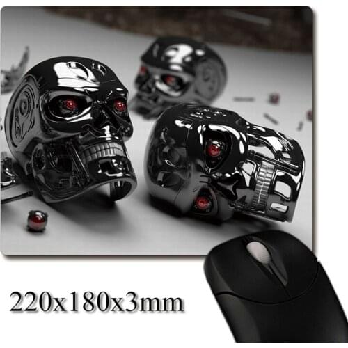T-800 robot head parts scattered on the ground printed Heavy weaving anti-slip rubber office mouse pad Coaster Party favor gifts