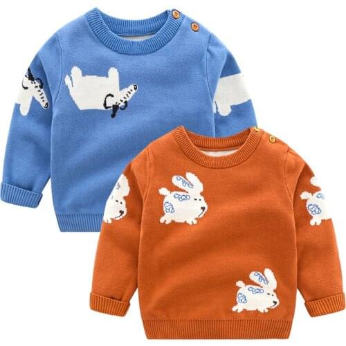 Christmas Style Baby Boys Girls Cute Cartoon Printed Sweater Baby Boys Girls Pullover Tops Autumn Winter Baby Boys Girls Clothes