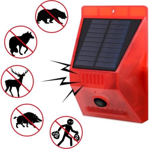 Solar Alarm Light Wireless IP65 Motion Sensor Smart Alarm Light Outdoor Garden Security Lamp For Safety Home Factory Garden