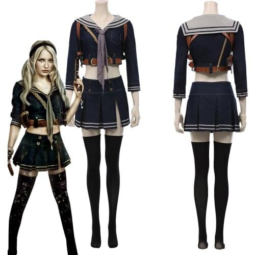 Sucker Punch- Baby Doll Cosplay Cosplay Costume Women Uniform Skirt Outfits Halloween Carnival Suit