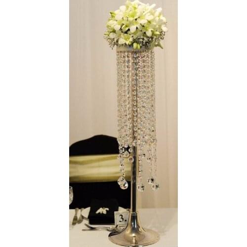 Wedding Centerpiece / Table Flower Stand 70cm Tall * 18cm Diameter with bead strands Wedding Supply