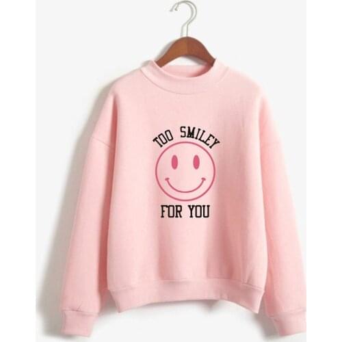WAMNI Addison Rae Pouty Face Turtleneck Sweatshirt Harajuku Hip Hop Fashion Turtleneck Sweatshirt Cotton Plus Polyester Fabric