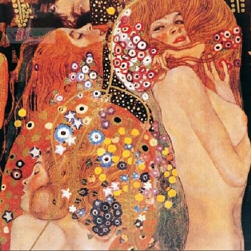 Water Serpents 2 By Gustav Klimt,diy 5d Diamond Painting Cross Stitch kits 5D DIY Embroidery Mosaic pattern Rhinestone WG526