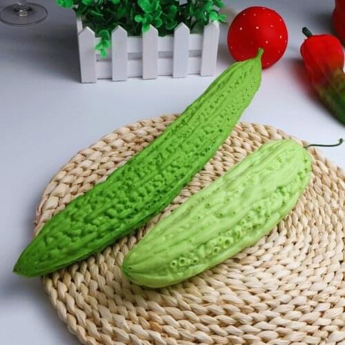 High-grade PU Feel Simulation Long and Short Bitter Gourd Hotel Cabinet Food Placement Fruit and Vegetable