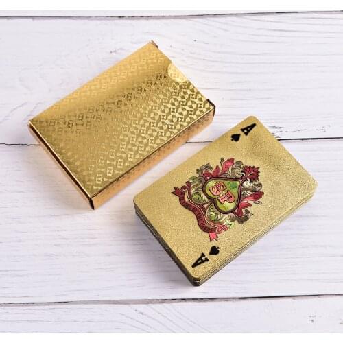 High-grade Gold Foil Plated Poker Card Family meet games Gold Foil Playing Cards Texas Hold'em Poker Funny 1 Set
