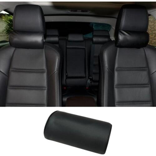 1 Pcs Car Neck Pillows Pu Leather Head Support Protector Black Universal Headrest Backrest Cushion Easy Install And Clean