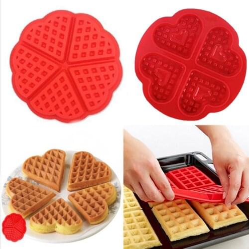 1pcs Kitchen Waffle Mold Non-stick Cake Mould Makers Kitchen Silicone Waffle Bakeware