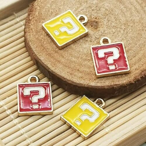 10pcs Enamel 10*12mm Question Mark Charm Jewelry Accessories Earring Pendant Bracelet Necklace Charms
