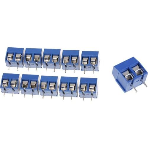 10pcs Blue 2 Pin 5.08mm Pitch Blue Connect Terminal Block Terminal Connector Screw Terminal Connector