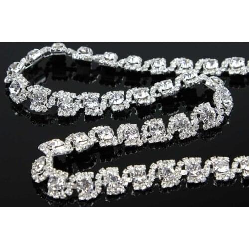 10Yards Rhinestone chain stone Cake Ribbon Trimming Wedding Decoration for sewing accessories