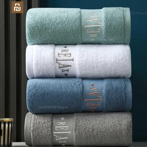 2pcs xiaomi mijia cotton plus thicker towels for travel and hotel towels for business travel