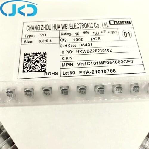 20pcs New 100uF 16V 6.3x5.4mm Super Low ESR 16V100uF For Motherboard VGA SMD Aluminum Electrolytic Capacitor High Quality SMD