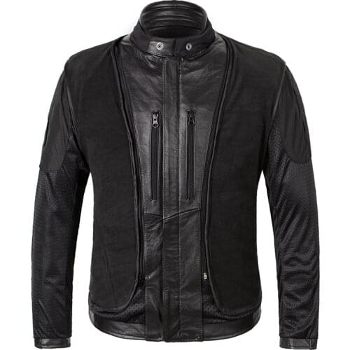 2020 Black Men American Motorcycle Plus Size XXXL Genuine Thick Cowhide Spring Slim Fit Bikers Leather Jacket