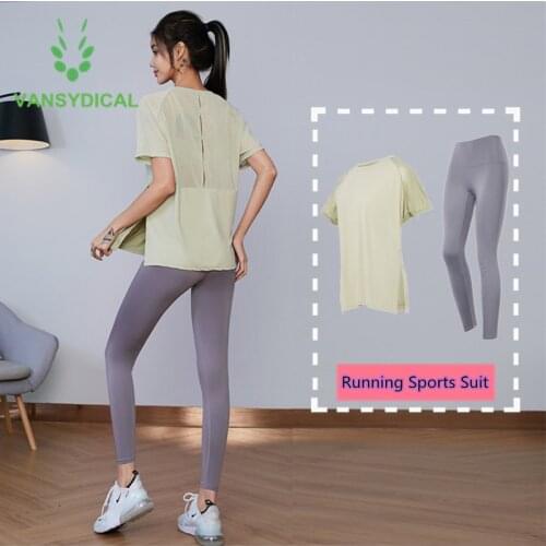 2021 Women Summer Running Sports Suit Workout Yoga Leggings Set Gym Clothing Short Sleeve Outfit Fitness Training Sportswear 2pc