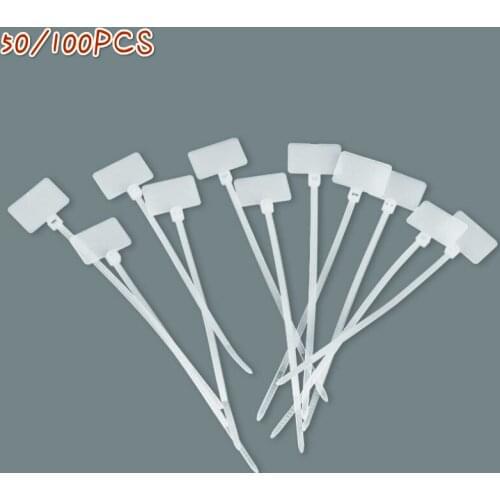 50/100pcs Nylon Cable Ties Easy Mark Plastic Tag Markers Self-Locking Zip Network Loop Wire Straps Label Muti-Purpose 11cm