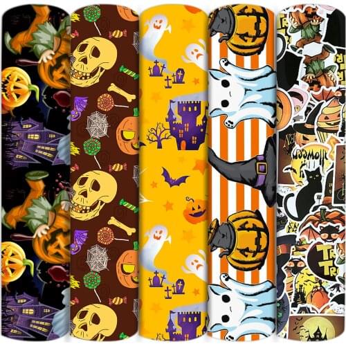 50*145cm Ghost Skull Polyester Cotton Fabric For Tissue Sewing Quilting Fabrics Needlework Material DIY Handmade,1Yc17507
