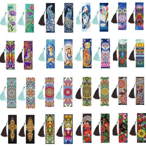 Diamond Embroidery 5D Diy Tassel Diamond Bookmark Leather Animal Mandala Diamond Painting Special Shaped Best Birthday Gift