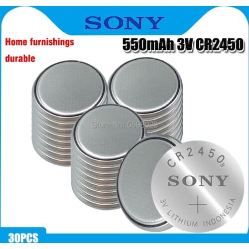 30PCS Original SONY CR2450 Button Cell Battery 3V Lithium Batteries CR 2450 for Watch Remote Toy Computer Calculator Control