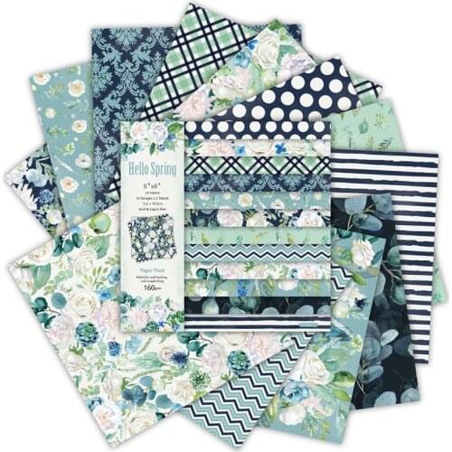 24 sheets 6"X6"spring Pattern Creative Scrapbooking paper pack handmade craft paper craft Background pad