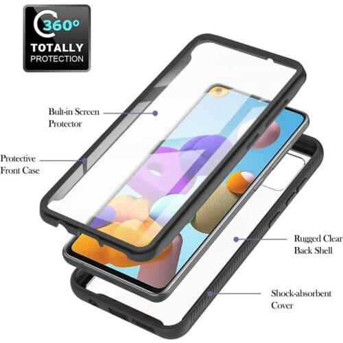 100pcs/lot 360 Full Body PET Front Film Armor Bumper Phone Case For Samsung Galaxy Note 20 A51 A71 A31 S20 FE A21S Crystal Cover