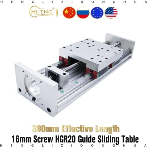 CNC HGR20 SFU1605 Ballscrew Linear Slide HGH20CA Stroke 300mm Stage Actuator for Nema 23 34 Stepper Motor XYZ Axis Linear motion