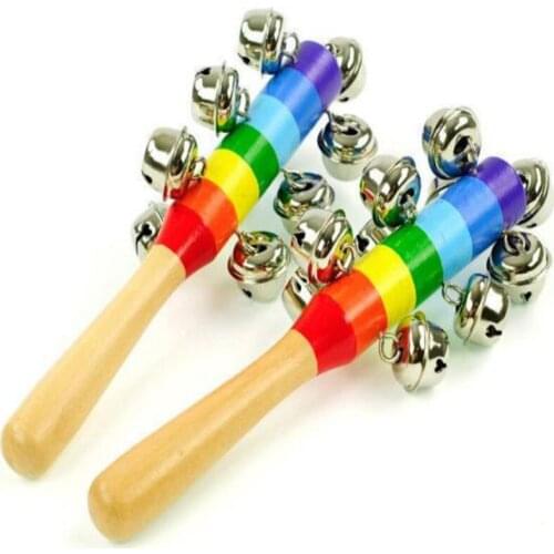 Colorful wooden baby rattles rattle environmental cross WD01 infant baby toys 0-3 years