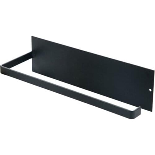 N0HB Self-adhesive Plastic Wrap Rack Metal Toilet Paper Holder Bathroom Hooks for Towel Tissue Paper Towel Household Tool