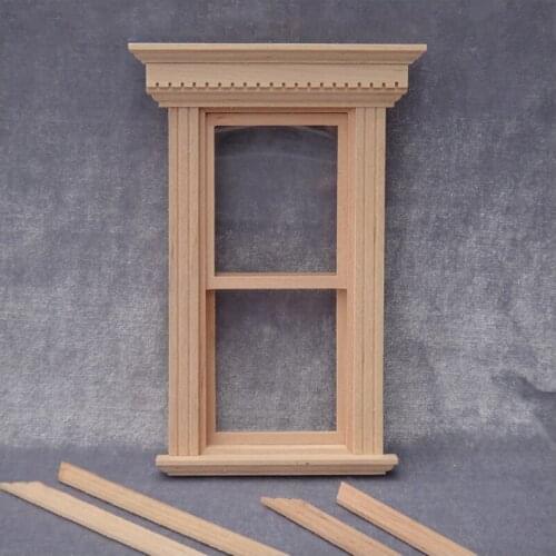 G07-X431 children gift Toy 1:12 Dollhouse mini Furniture Miniature rement Doll accessories DIY 2 grid Sliding window 1pcs