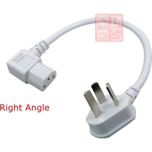 Black IEC 320 C14 male to Elbow IEC 60320 C13 female Right angled Power short Cable cord 20cm for hanging wall LCD TV projector