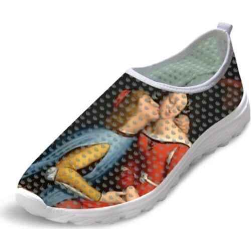 2019 Man Causal Flats Customizable Shoes Fashionable Painting Art Print Men Summer Sneakers Breathable Mesh Shoes Piet Ingres