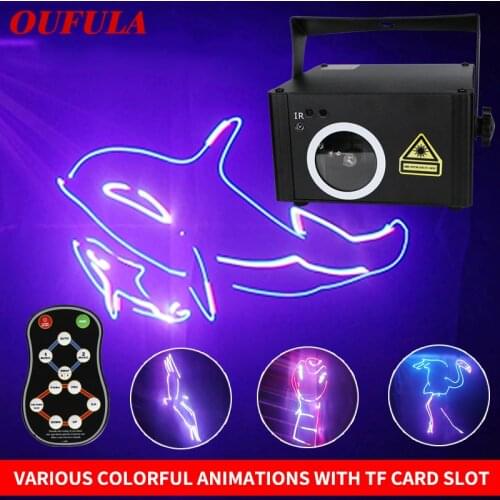 OUFULA Stage Lighting Effect Laser Dj Christmas Light Customizable Words Pattern Animation Full Color 3D Remote Control