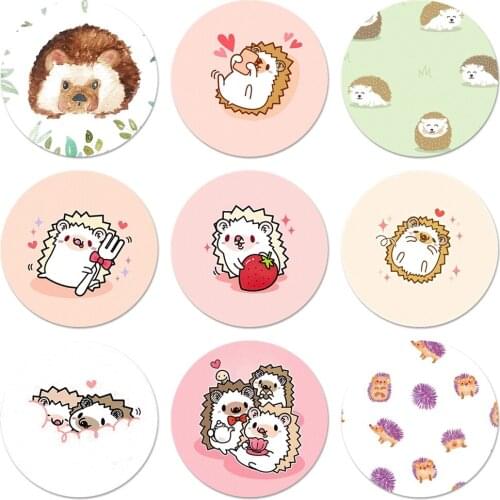 Animal cute cartoon hedgehog painting Icons Pins Badge Decoration Brooches Metal Badges For Clothes Backpack Decoration