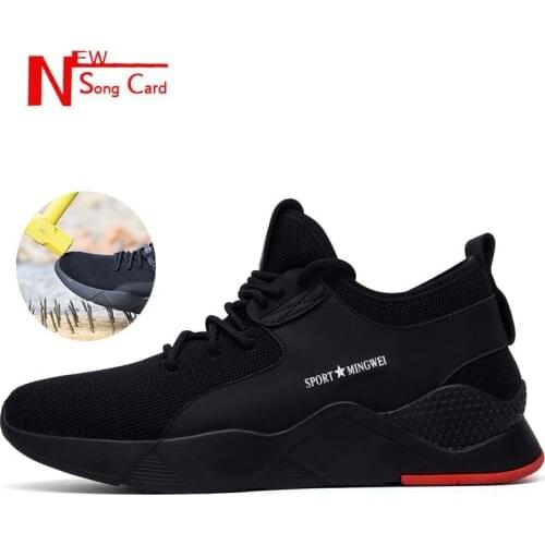New song card Mens Work Safety Shoes fashion Outdoor Steel Toe Footwear Military Ankle Boots Anti-Smashing breathable Sneakers