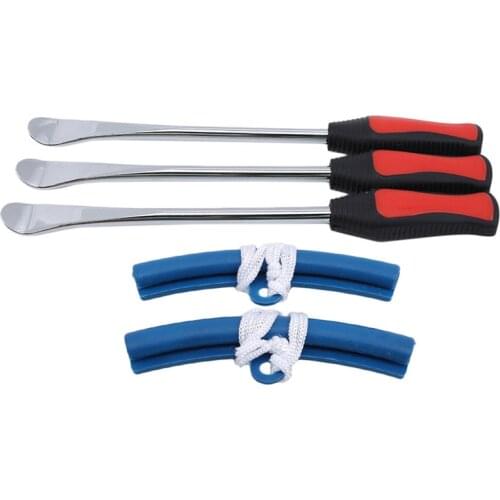 Motorcycle Bicycle Tire Replacement Tool Kit Multi-Function Tire Disassembly Assembly Kit Tire Key Rod Tool Rim Protective Cover