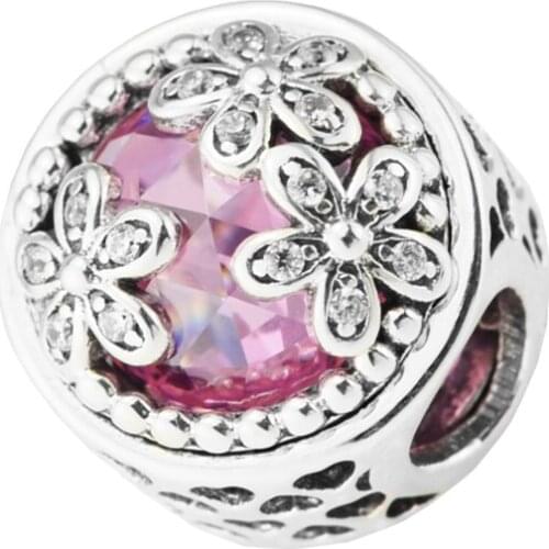 Dazzling Daisy Meadow Charm Woman DIY Popular Jewelry Fit original 925 Silver Bracelet & Bangle Silver Beads For Jewelry Making