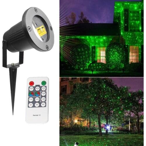 Outdoor Moving Red Green Star Laser Projector light Christmas Holiday Shower Decorative Lighting Garden Lawn Stage Effect Light