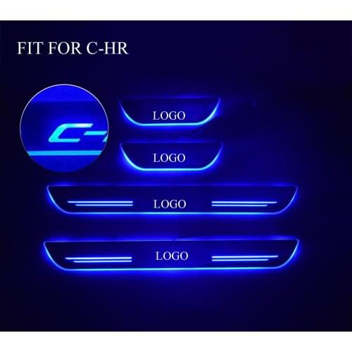 Acrylic daynamic animation scuff pedal door sill threshold for C-HR CHR chr 2016-2020 chr car accosessories
