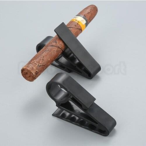 Portable Bottle Golfer Cart Cigar Cigarette Holder Clips Golf Accessories Black Plastic Golfer Cigar Clip Holder 5pcs